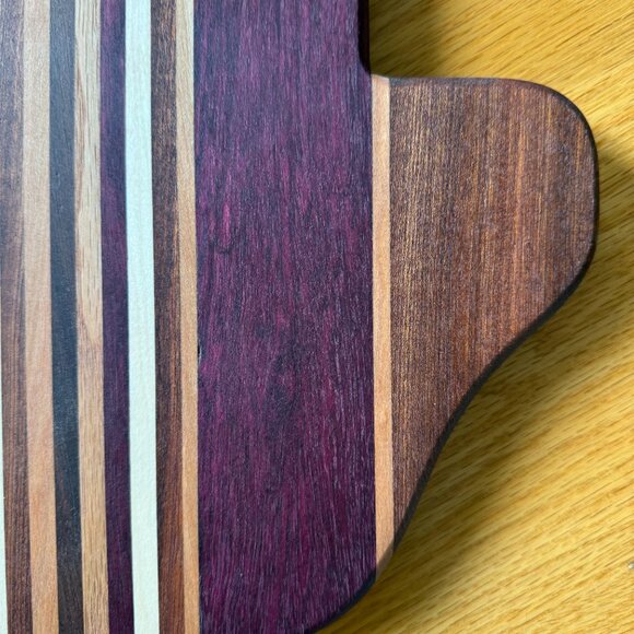 Hamsa Cutting Board Mixed Hardwoods Hand Crafted Reversible Bread Challah Board - Picture 6 of 6